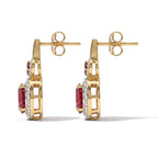 LUXURIANT - AAA Lab Grown Rubin, Mosambik Granat Ohrringe 925 Silber Gold ca. 4.33 ct