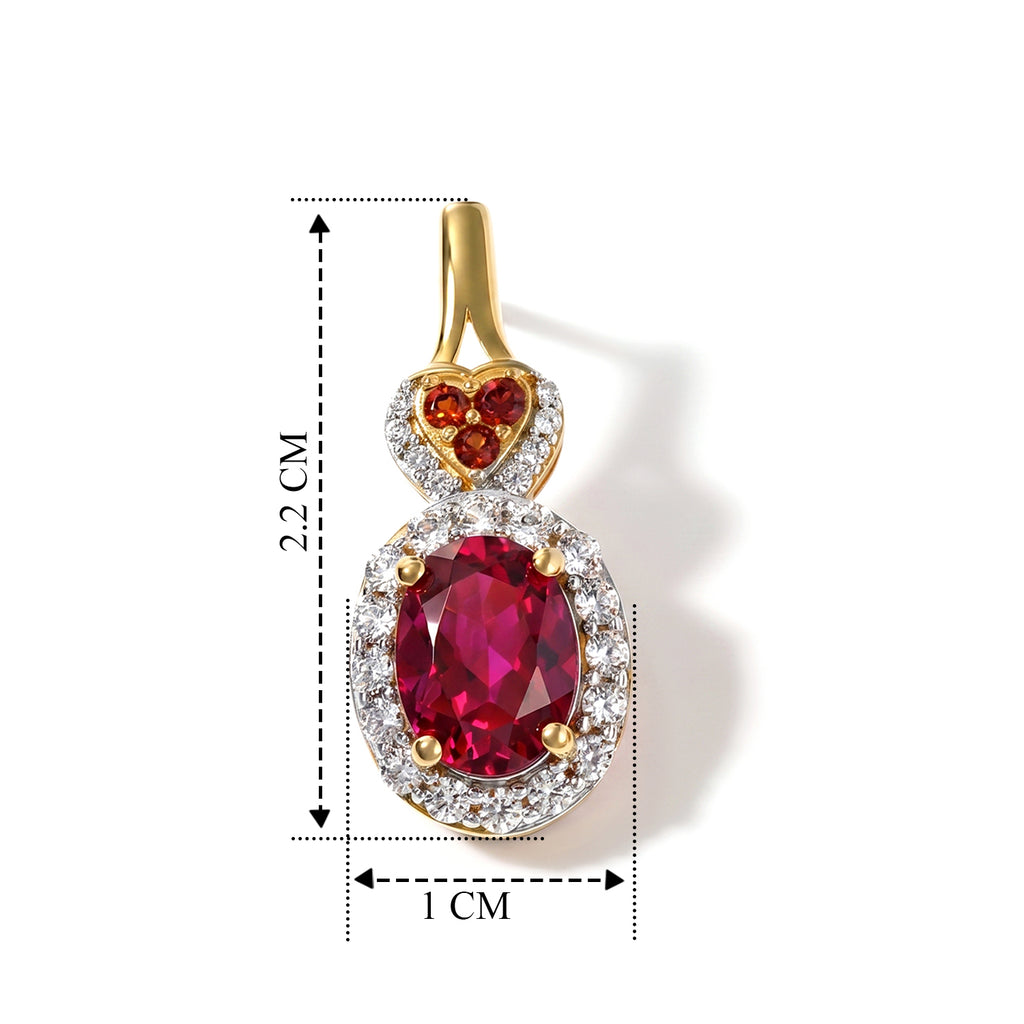 LUXURIANT - AAA Lab Grown Rubin, Mosambik Granat Ohrringe 925 Silber Gold ca. 4.33 ct