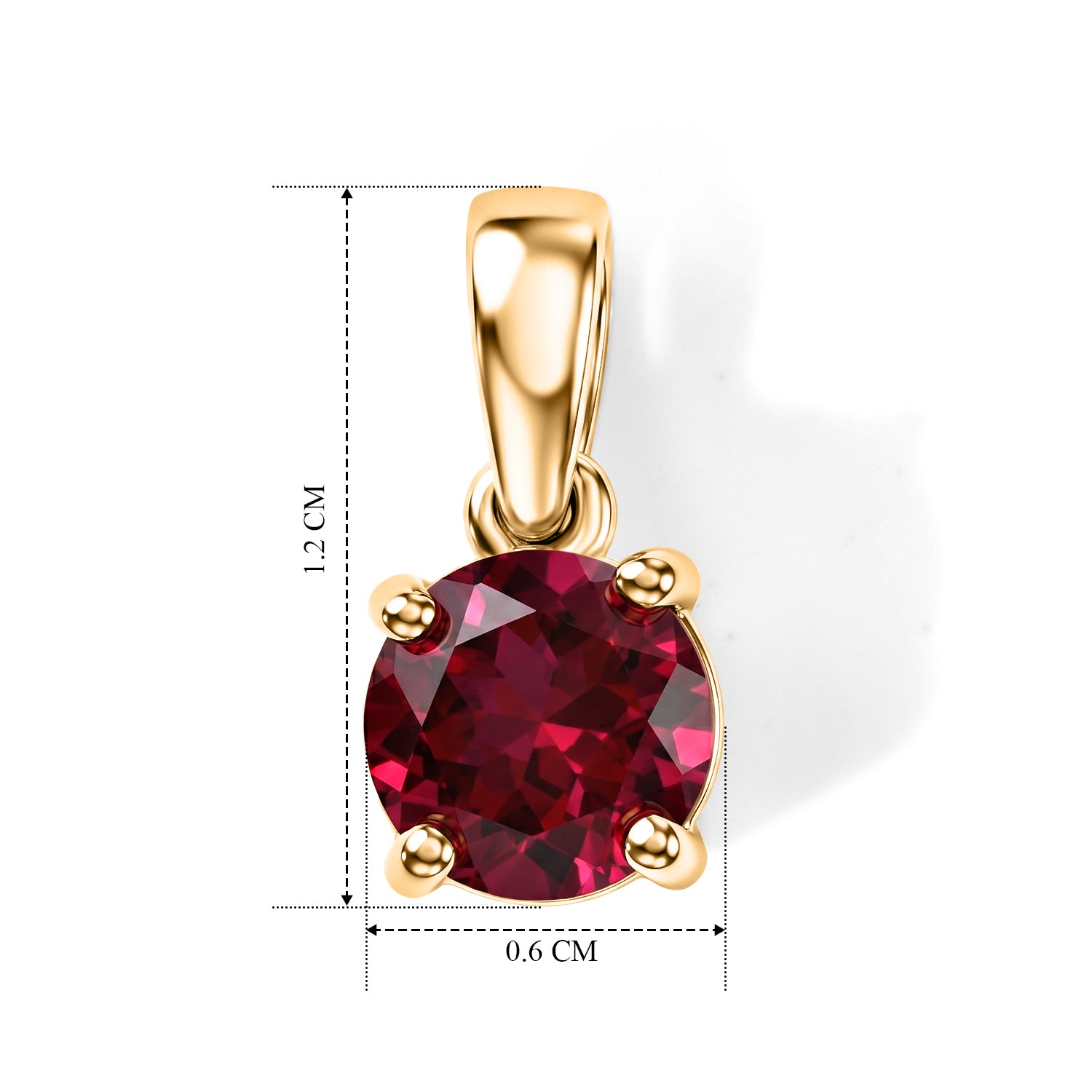 LUXURIANT - AAA Lab Grown Rubin Anhänger 925 Silber Gold ca. 1.37 ct