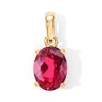 LUXURIANT - AAA Lab Grown Rubin Anhänger 925 Silber Gold ca. 1.62 ct