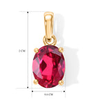 LUXURIANT - AAA Lab Grown Rubin Anhänger 925 Silber Gold ca. 1.62 ct