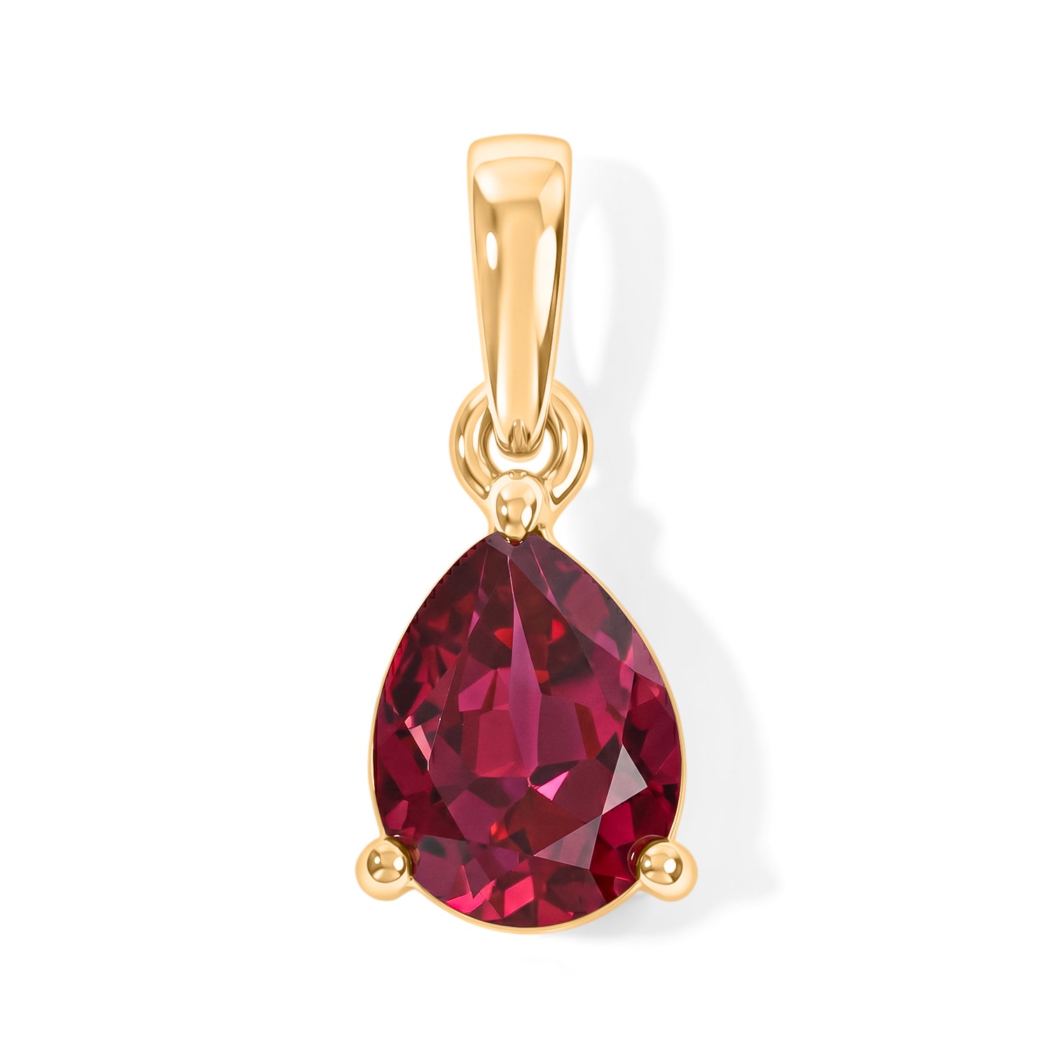 LUXURIANT - AAA Lab Grown Rubin Anhänger 925 Silber Gold ca. 1.67 ct