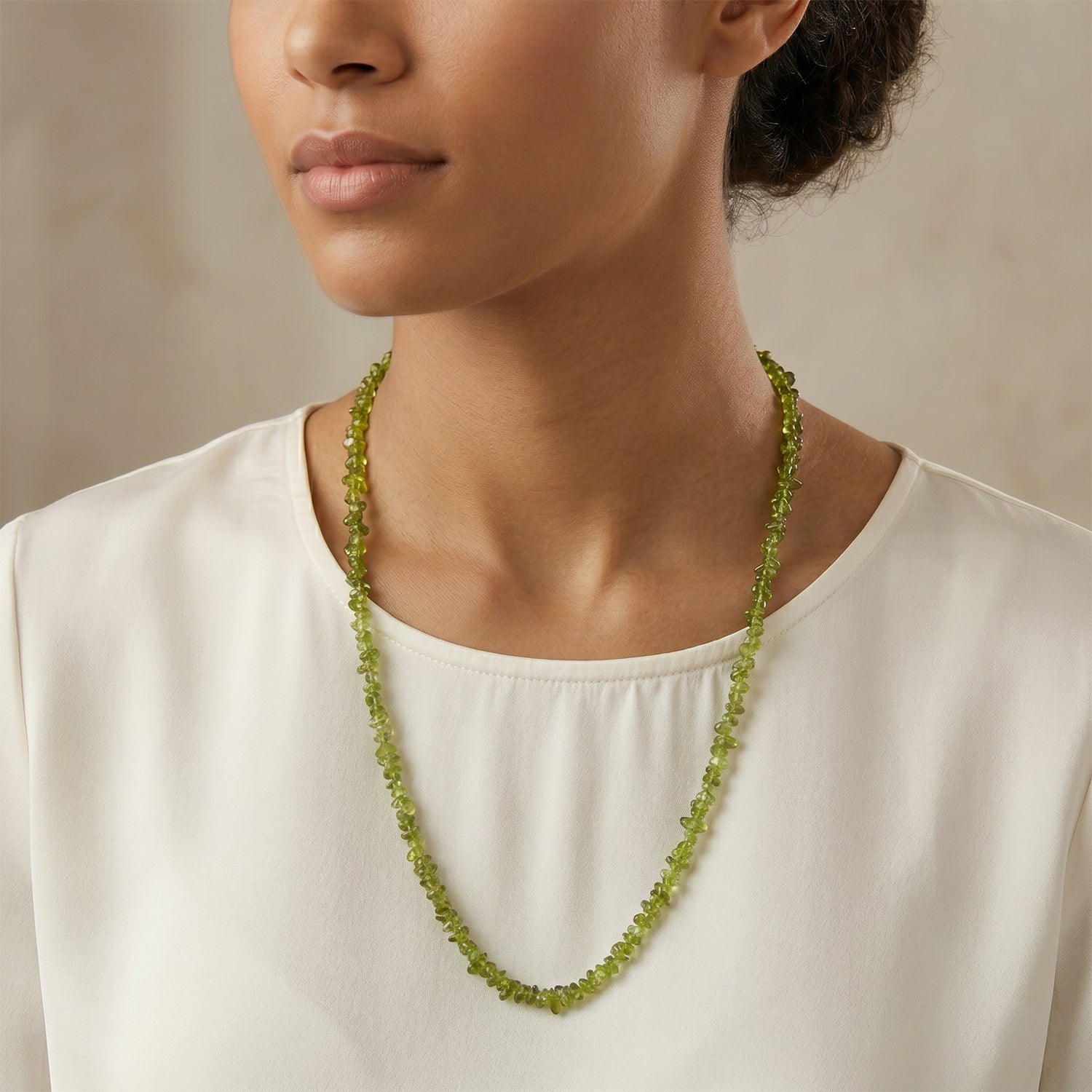 Natürliche Peridot Halskette 78 cm ca. 250.00 ct