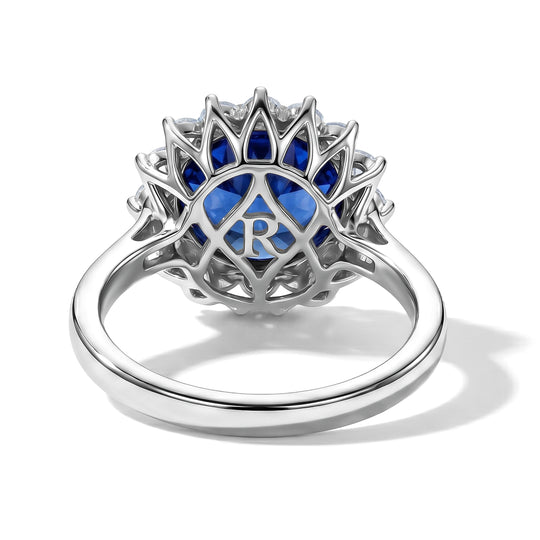 Rhapsody AAAA Tansanit, Weißer Diamant Ring 950 Platin (Größe 17.00)   (10-16 Werktage Lieferzeit) ca. 4,97 ct