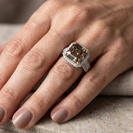LUXORO AAA Turkizit, Weißer Diamant Ring 417 Gold (Größe 19.00)   (10-16 Werktage Lieferzeit) ca. 5,19 ct