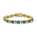 D'Joy Pfau Quarz Triplette, Iolit Armband ca. 19 cm 925 Silber 750 Gelbgold vermeil ca. 19,88 ct.