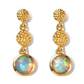 D'Joy AA Natürlicher, äthiopischer Welo Opal Ohrringe 925 Silber 585 Vergoldet ca. 1,02 ct.