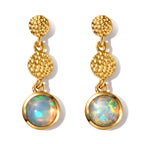 D'Joy AA Natürlicher, äthiopischer Welo Opal Ohrringe 925 Silber 585 Vergoldet ca. 1,02 ct.