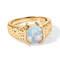 D'Joy AA Natürlicher, äthiopischer Welo Opal Ring 925 Silber 750 Gelbgold vermeil (Größe 18.00) ca. 1,46 ct