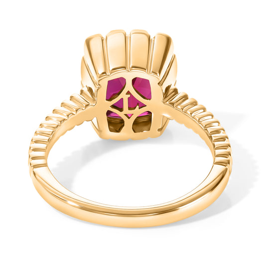 LUXURIANT - AAA Lab Grown Rubin Ring 925 Silber 750 Gelbgold vermeil (Größe 21.00) ca. 4,75 ct