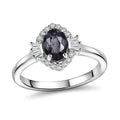 D'Joy AA Platin-Spinell, Moissanit AGI zertifiziert Ring 925 Silber Rhodiniert (Größe 20.00) ca. 1,21 ct
