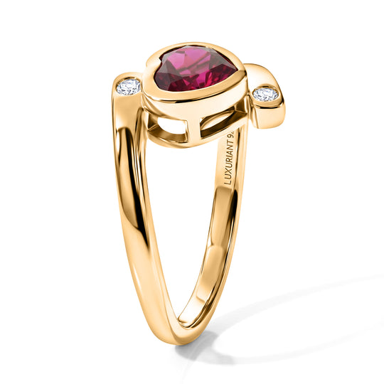 LUXURIANT - AAA Lab Grown Rubin, Lab Grown Diamant Ring 925 Silber (Größe 19.00) ca. 1,20 ct