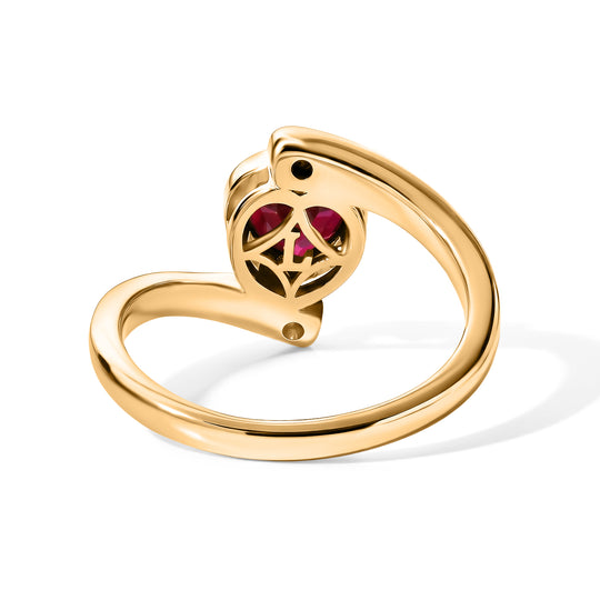 LUXURIANT - AAA Lab Grown Rubin, Lab Grown Diamant Ring 925 Silber (Größe 19.00) ca. 1,20 ct