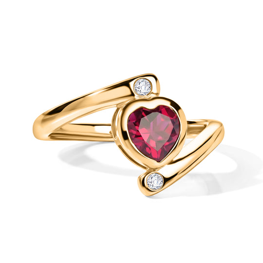 LUXURIANT - AAA Lab Grown Rubin, Lab Grown Diamant Ring 925 Silber (Größe 19.00) ca. 1,20 ct