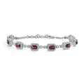 D'Joy AA Farbwechsel Granat, Moissanit AGI zertifiziert Armband ca. 18.5 cm 925 Silber Rhodiniert ca. 8,33 ct.