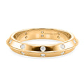 LUXURIANT SGL zertifizierter SI-GH Labor Diamant Ring, 925 Silber 750 Gelbgold Vermeil - 0.26 ct (Größe 18.00)