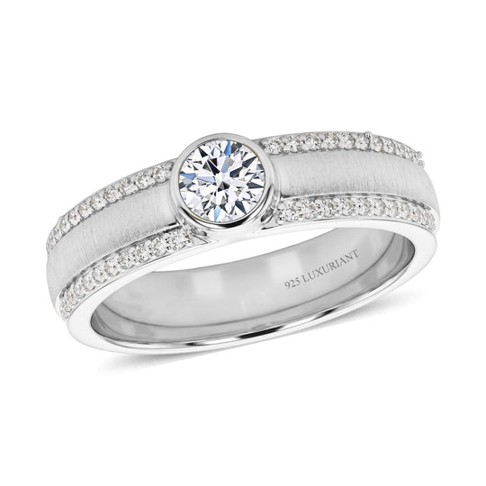 LUXURIANT SGL zertifizierter SI-GH Labor Diamant Ring, 925 Silber rhodiniert - 0,51 ct.