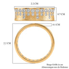 LUXURIANT SGL zertifizierter SI-GH Labor Diamant strukturierter Bandring, 925 Silber 750 Gelbgold Vermeil - 1 ct.