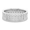 LUXURIANT SGL zertifizierter SI-GH Labor Diamant strukturierter Bandring, 925 Silber rhodiniert - 1 ct.