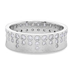 LUXURIANT SGL zertifizierter SI-GH Labor Diamant strukturierter Bandring, 925 Silber rhodiniert - 1 ct.