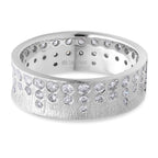 LUXURIANT SGL zertifizierter SI-GH Labor Diamant strukturierter Bandring, 925 Silber rhodiniert - 1 ct.