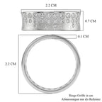LUXURIANT SGL zertifizierter SI-GH Labor Diamant strukturierter Bandring, 925 Silber rhodiniert - 1 ct.