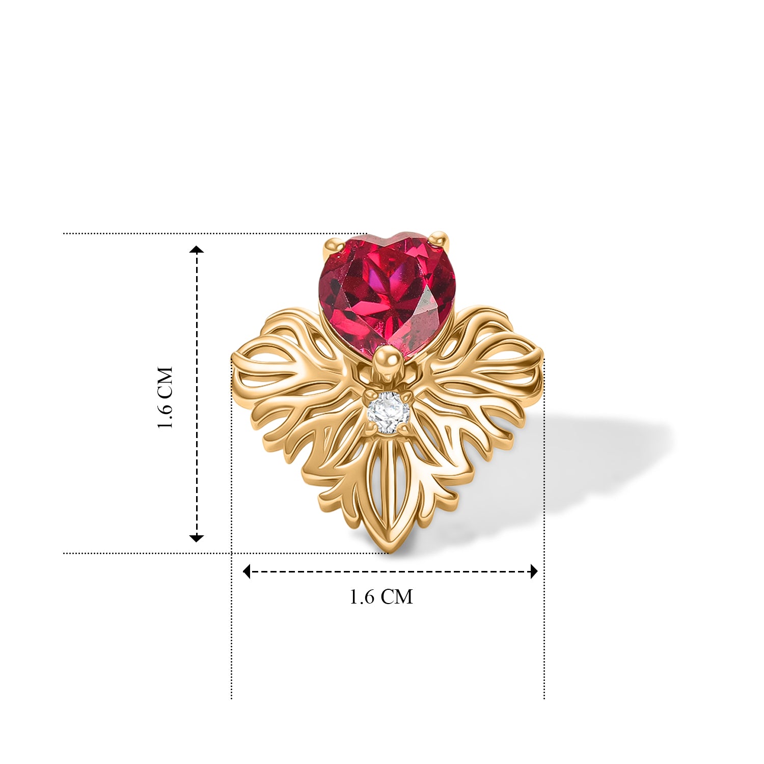 EVER TRUE AAA Lab Grown Rubin, Weißer Zirkon Ohrringe 950 Kupfer ca. 3.56 ct