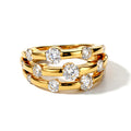 D'Joy Moissanit Ring 925 Silber 750 Vergoldet (Größe 17.00) ca. 1,95 ct