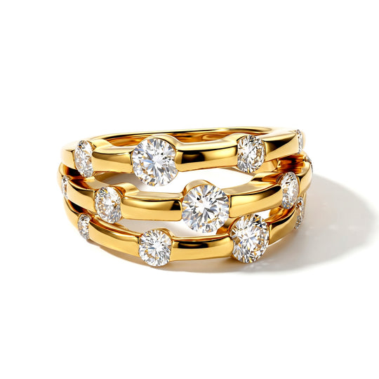 D'Joy Moissanit Ring 925 Silber 750 Vergoldet (Größe 21.00) ca. 1,95 ct
