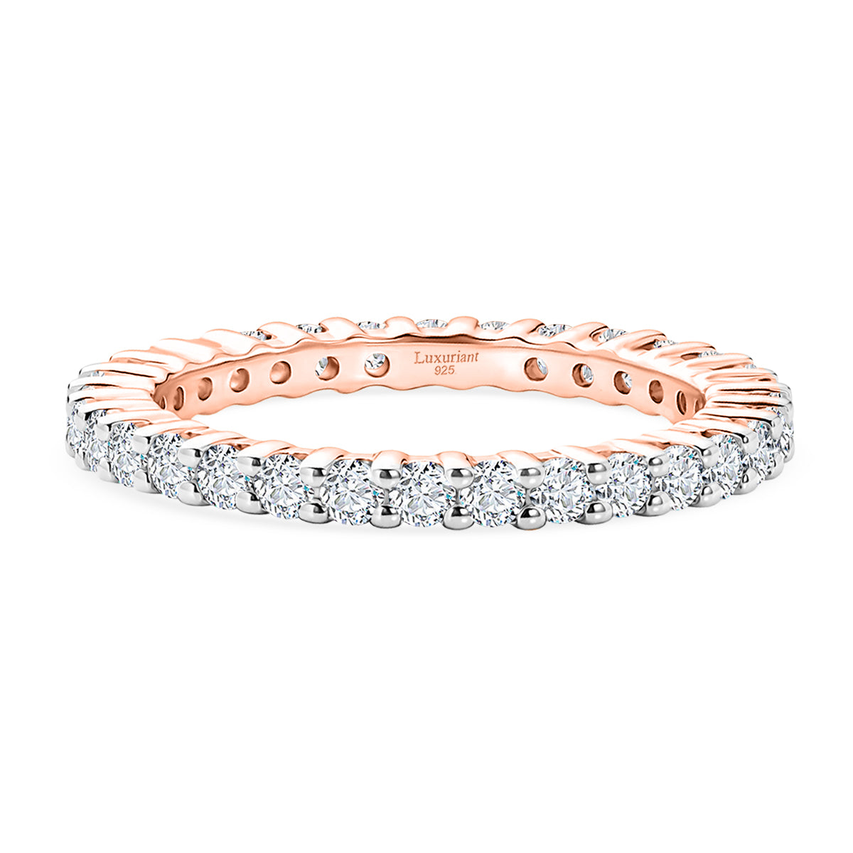 LUXURIANT DIAMOND - Lab Grown Diamant SI-GH Ring 925 Silber 750 Roségold vermeil (Größe 20.00) ca. 0,99 ct