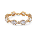 Zirkonia Armband, 19cm, Messing vergoldet