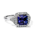 Rhapsody AAAA Tansanit, Weißer Diamant Ring 950 Platin (Größe 17.00) ca. 4,02 ct