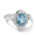 LUXURIANT DIAMOND - AAA Blauer Zirkon, Lab Grown Diamant Ring 417 Gold (Größe 18.00) ca. 4,43 ct