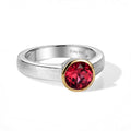 D'Joy Lab Grown Padparadscha-Saphir Ring 925 Silber Rhodiniert und 750 Gelbgold Vermeil (Größe 17.00) ca. 1,87 ct