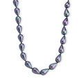 Pfaufarbene Muschelperle Tropfenform Halskette ca. 50 cm 316L Edelstahl