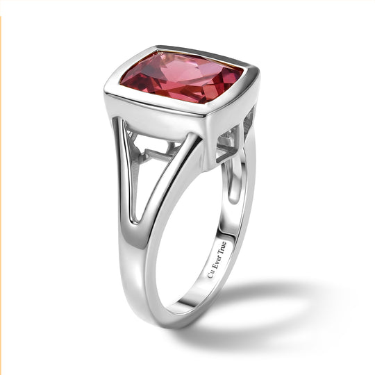 EVER TRUE Lab Grown Padparadscha-Saphir Ring 950 Kupfer (Größe 19.00) ca. 4,47 ct