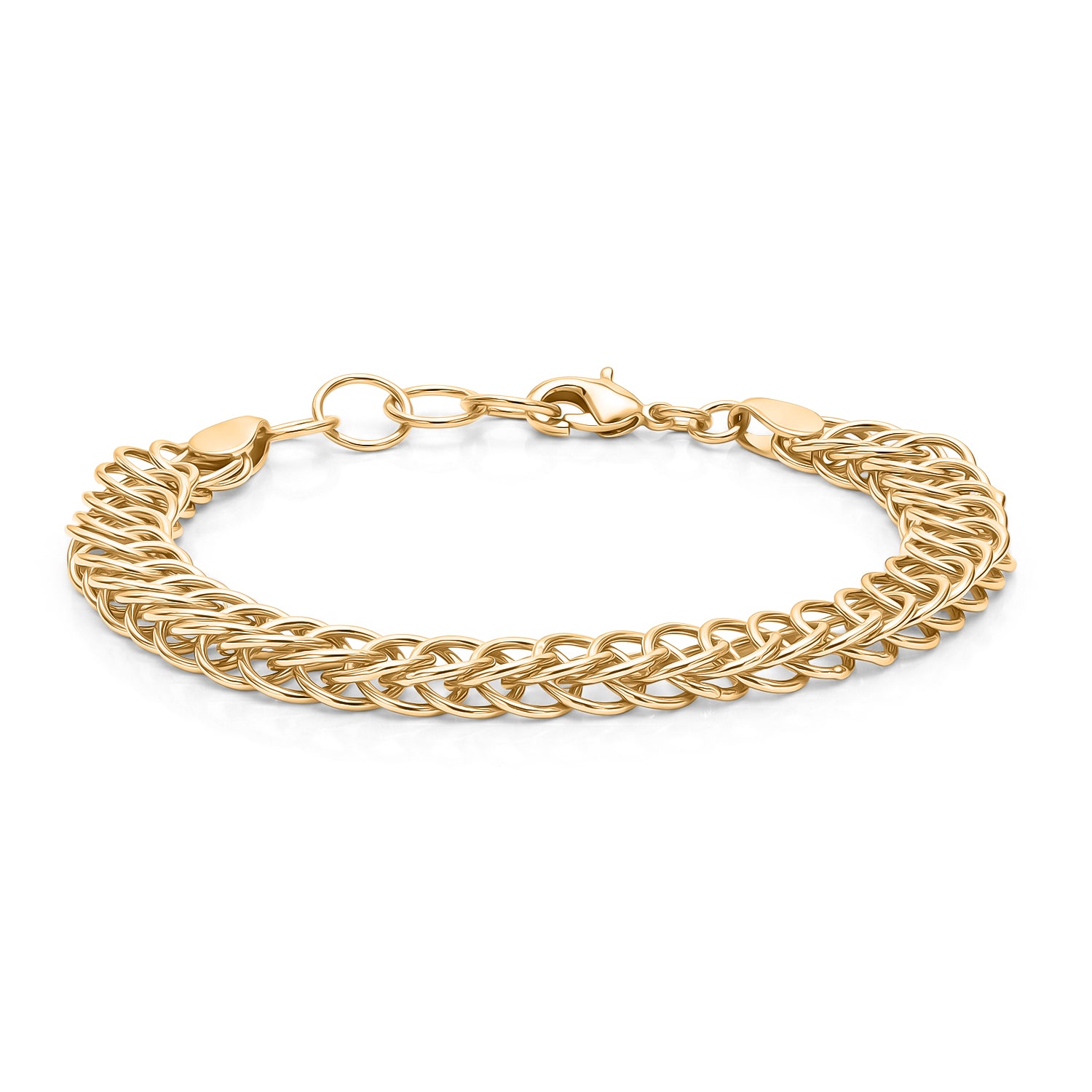 EVER TRUE Bronzella Kollektion-Reine Bronze 750 Vergoldet geflochtenes Armband ca. 16.5 cm ca. 11,00g