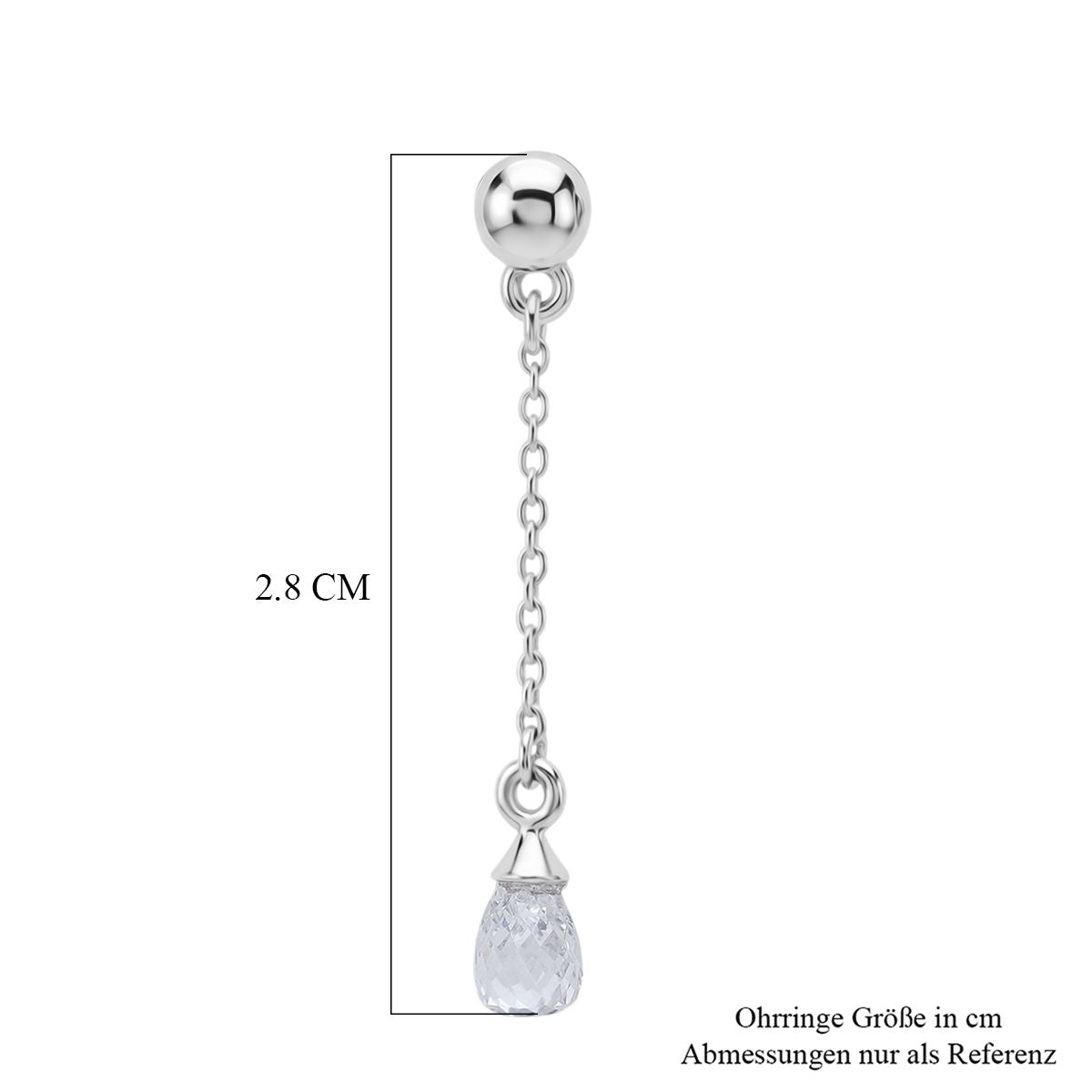 LUXURIANT DIAMOND - Lab Grown Diamant VS-EF Ohrringe 925 Silber Rhodiniert ca. 1,08 ct.