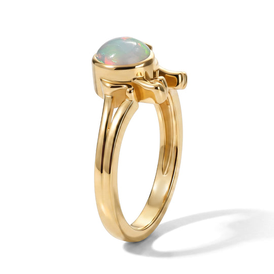 EVER TRUE AA Natürlicher, äthiopischer Welo Opal, Schwarzer Spinell Ring 950 Kupfer (Größe 18.00) ca. 0,64 ct