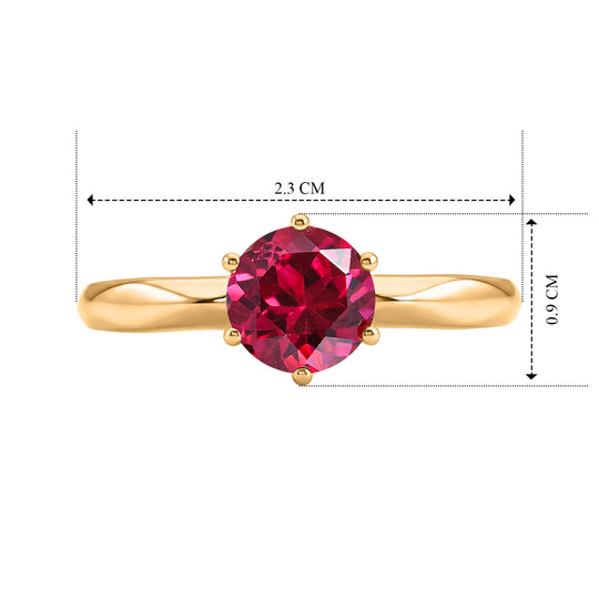 LUXURIANT - AAA Lab Grown Rubin Ring 925 Silber Gold (Größe 18.00) ca. 1,87 ct