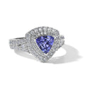 D'Joy AA Tansanit, Moissanit AGI zertifiziert Ring 925 Silber Rhodiniert (Größe 20.00) ca. 2,02 ct