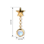 D'Joy Regenbogen Mondstein Ohrringe 925 Silber Vergoldet ca. 1,96 ct.