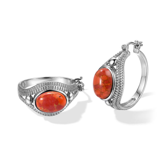 EVER TRUE Orange Mohave Türkis Ohrringe 316L Edelstahl ca. 14.00 ct