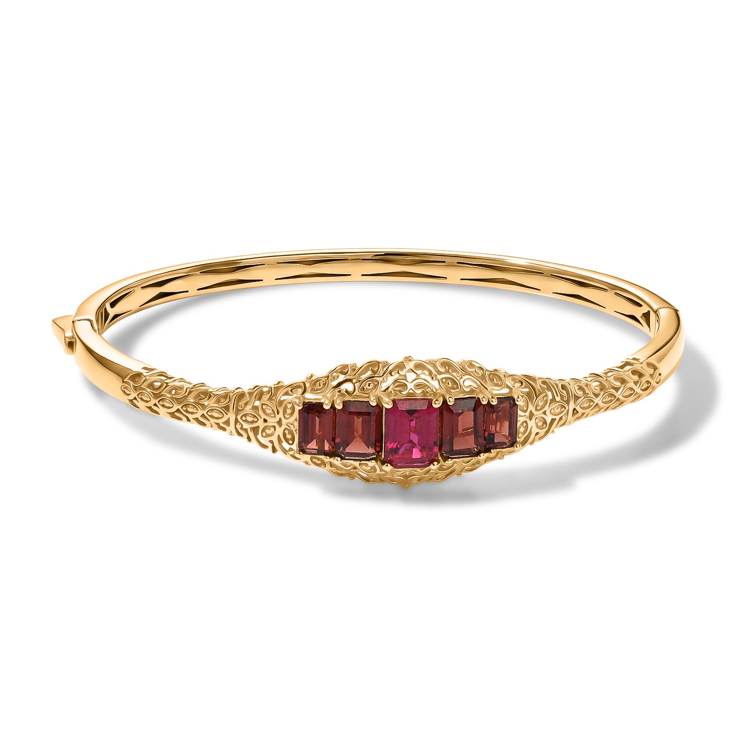EVER TRUE AAA Lab Grown Rubin, Mosambik Granat Armreif ca. 19 cm 950 Kupfer ca. 5,71 ct.