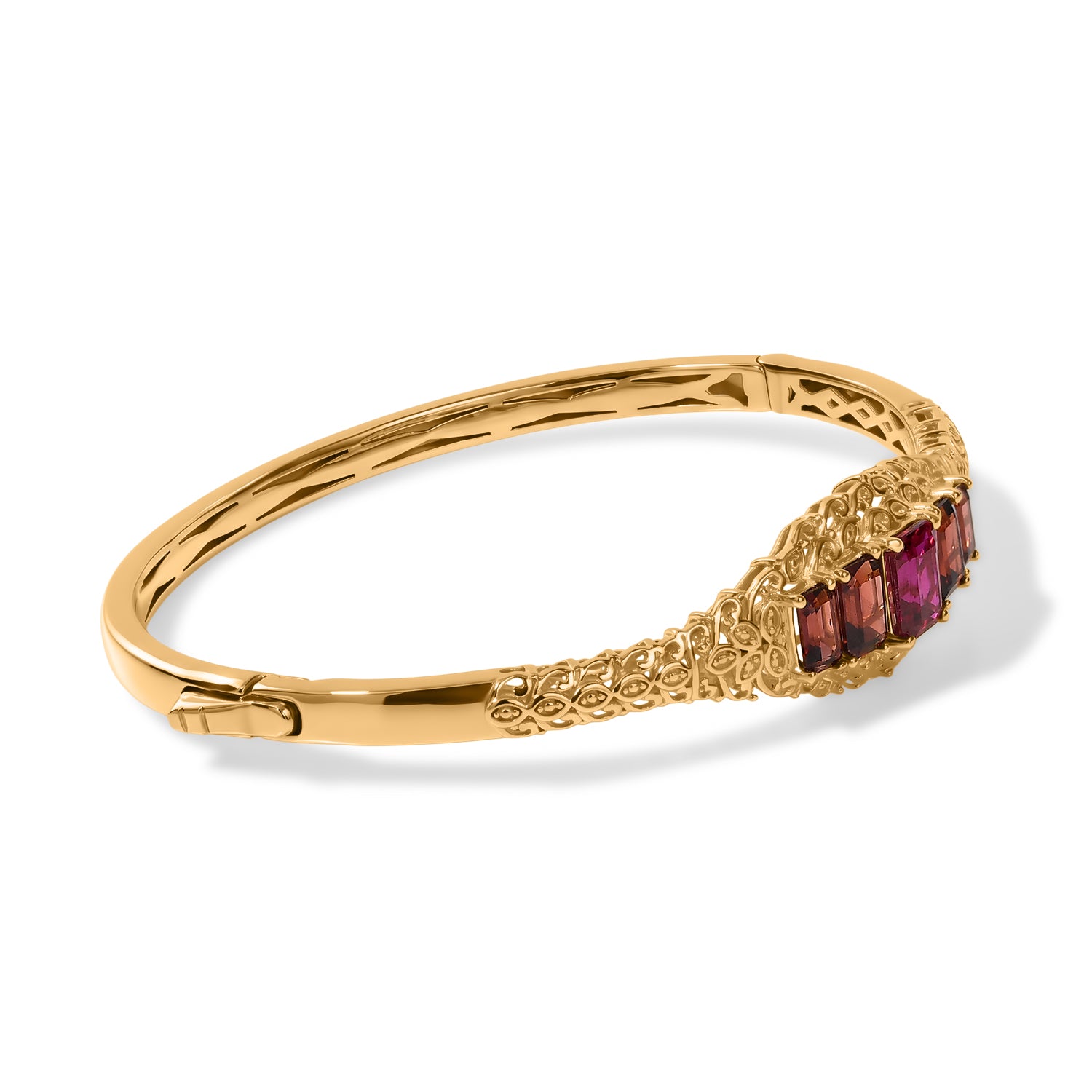 EVER TRUE AAA Lab Grown Rubin, Mosambik Granat Armreif ca. 19 cm 950 Kupfer ca. 5,71 ct.