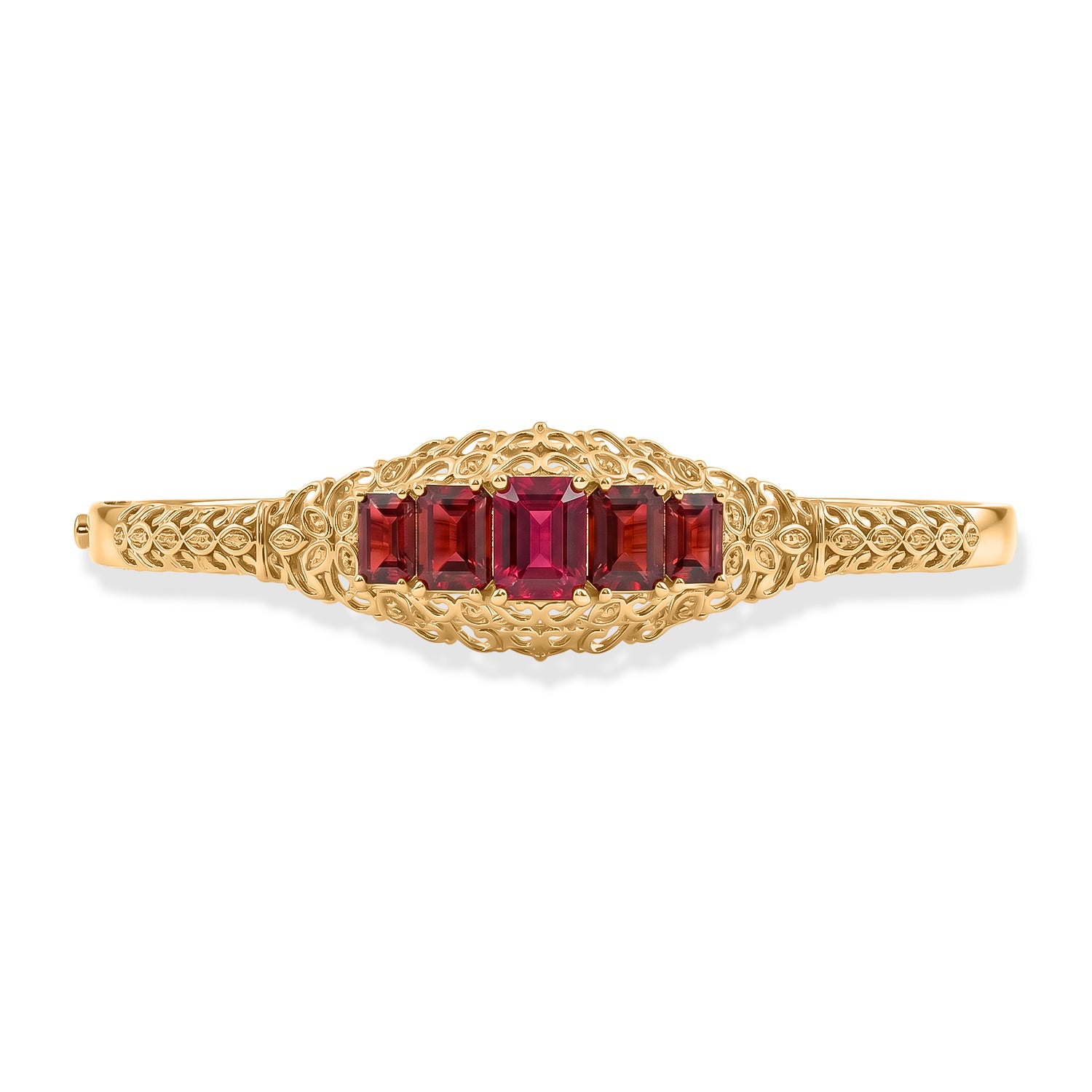 EVER TRUE AAA Lab Grown Rubin, Mosambik Granat Armreif ca. 19 cm 950 Kupfer ca. 5,71 ct.