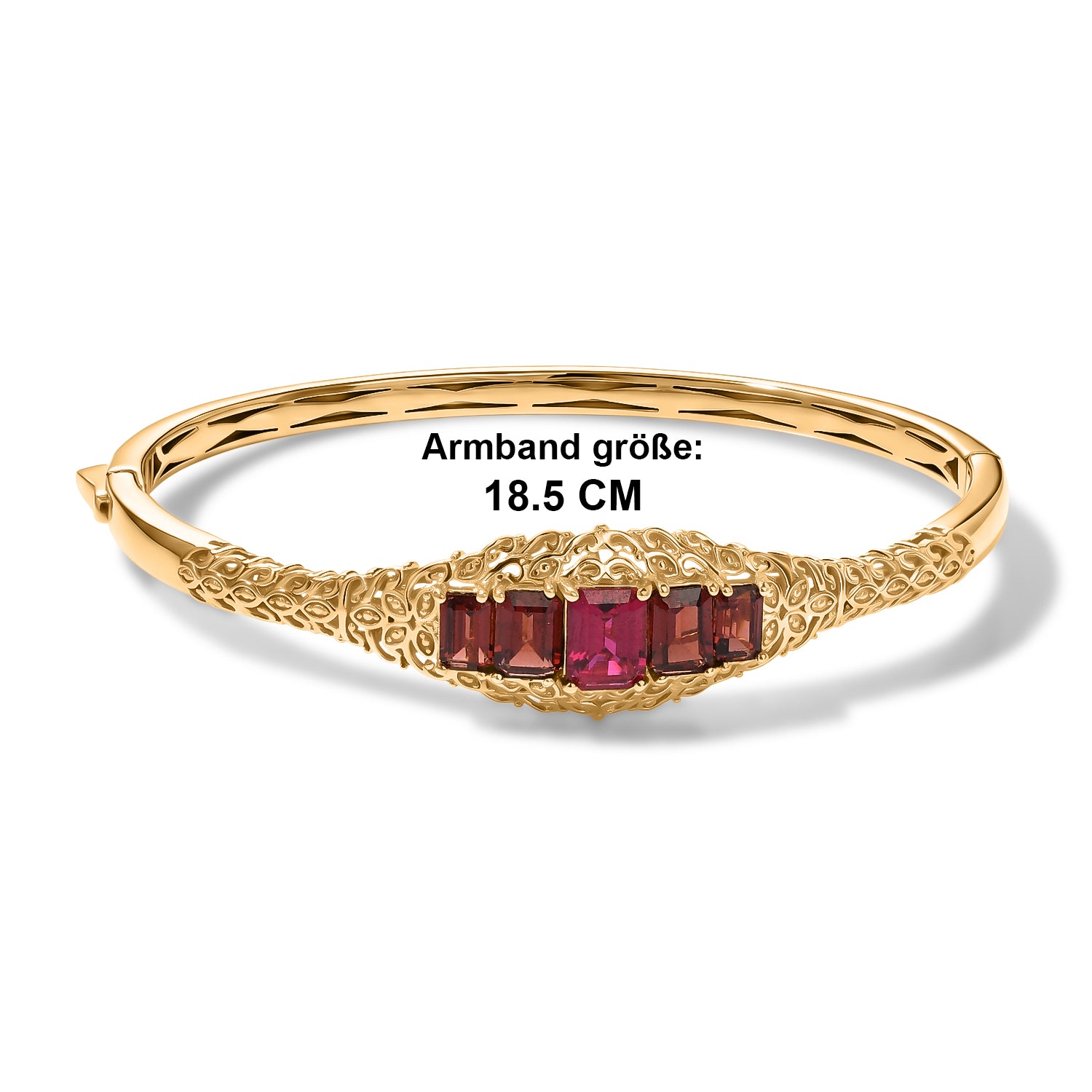 EVER TRUE AAA Lab Grown Rubin, Mosambik Granat Armreif ca. 19 cm 950 Kupfer ca. 5,71 ct.