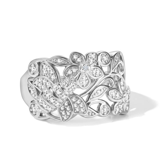 EVER TRUE Weißer Diamant Ring Nickelfreies Messing (Größe 21.00)