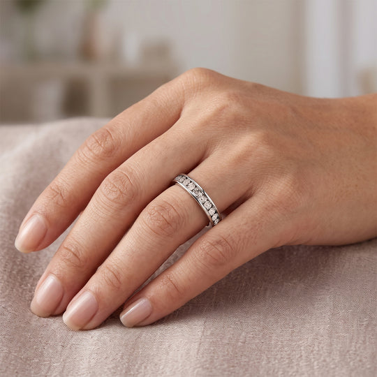 EVER TRUE Weißer Diamant Ring Nickelfreies Messing (Größe 19.00) ca. 0,03 ct
