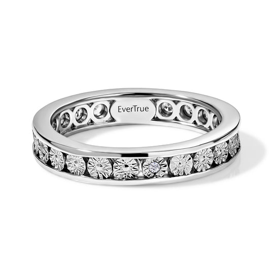 EVER TRUE Weißer Diamant Ring Nickelfreies Messing (Größe 19.00) ca. 0,03 ct